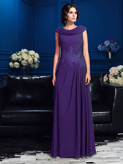 A-Line/Princess Pleats Sleeveless Long Chiffon Mother of the Bride Dresses