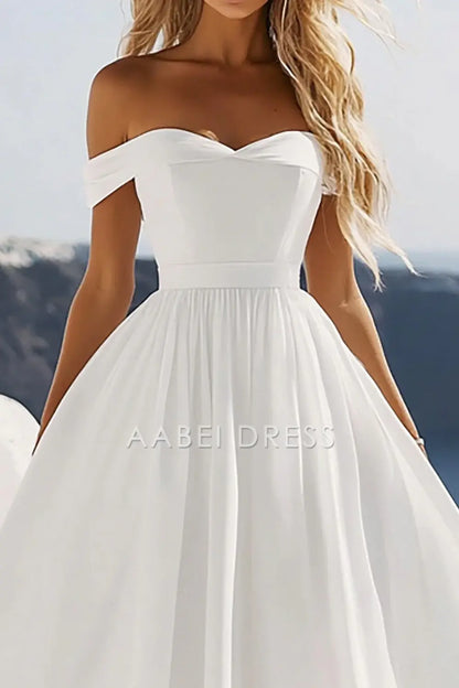 AABEI DRESS Hot Sale Homecoming Dress Simple A Line Off The Shoulder Elegant Graduation Dress