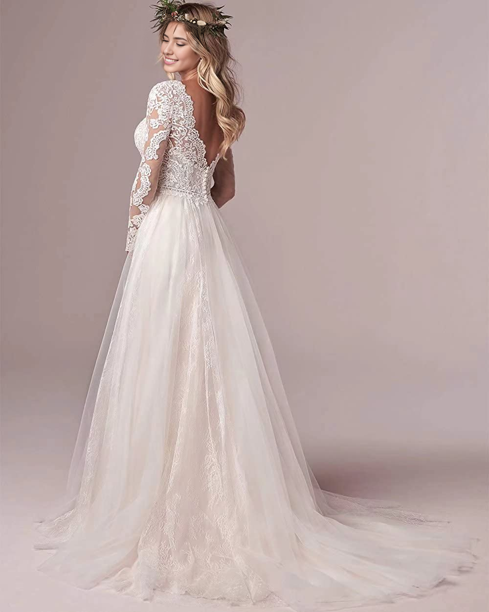 Wedding Dress Mermaid Lace Beach Bridal Dress Formal Women's Dresses