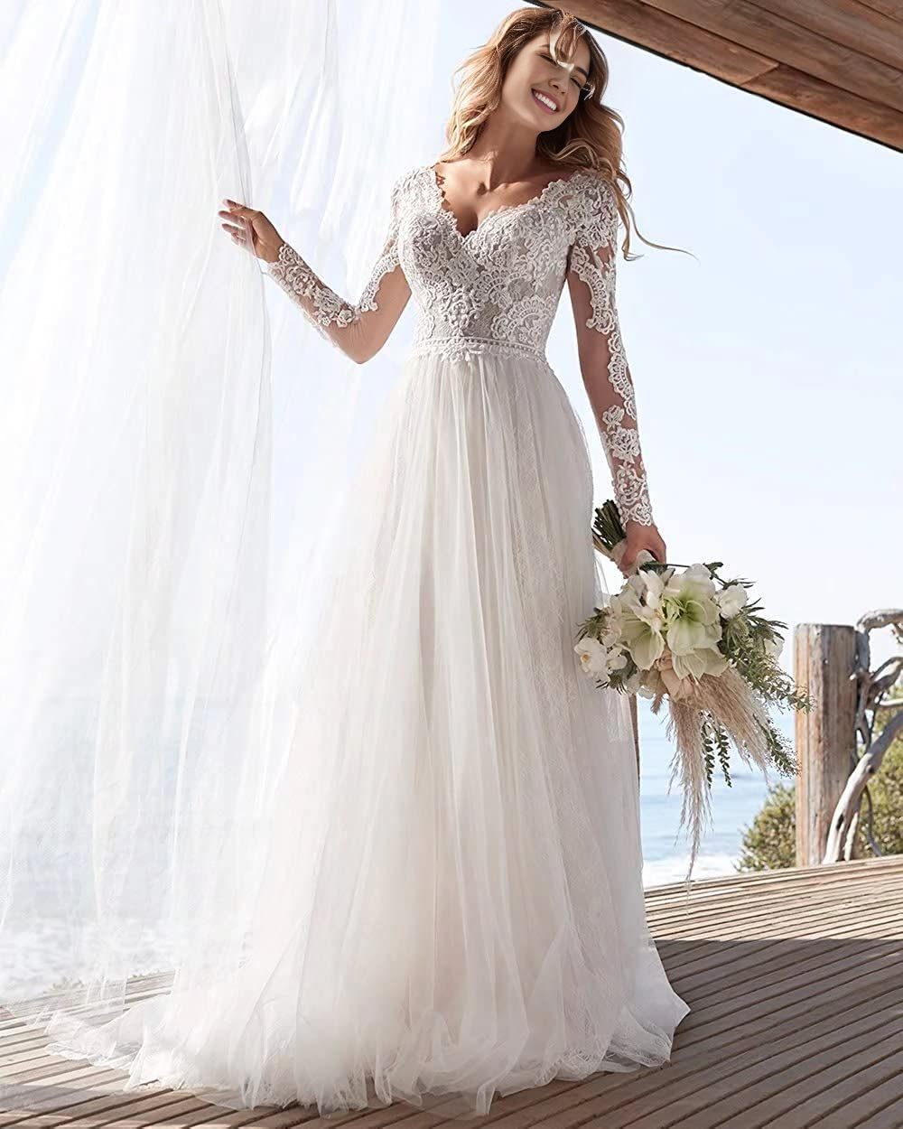 Wedding Dress Mermaid Lace Beach Bridal Dress Formal Women's Dresses