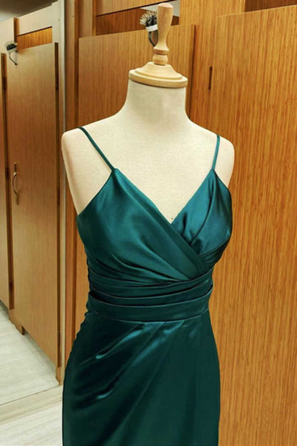 Bridesmaid Dress Satin Spaghetti Straps Short