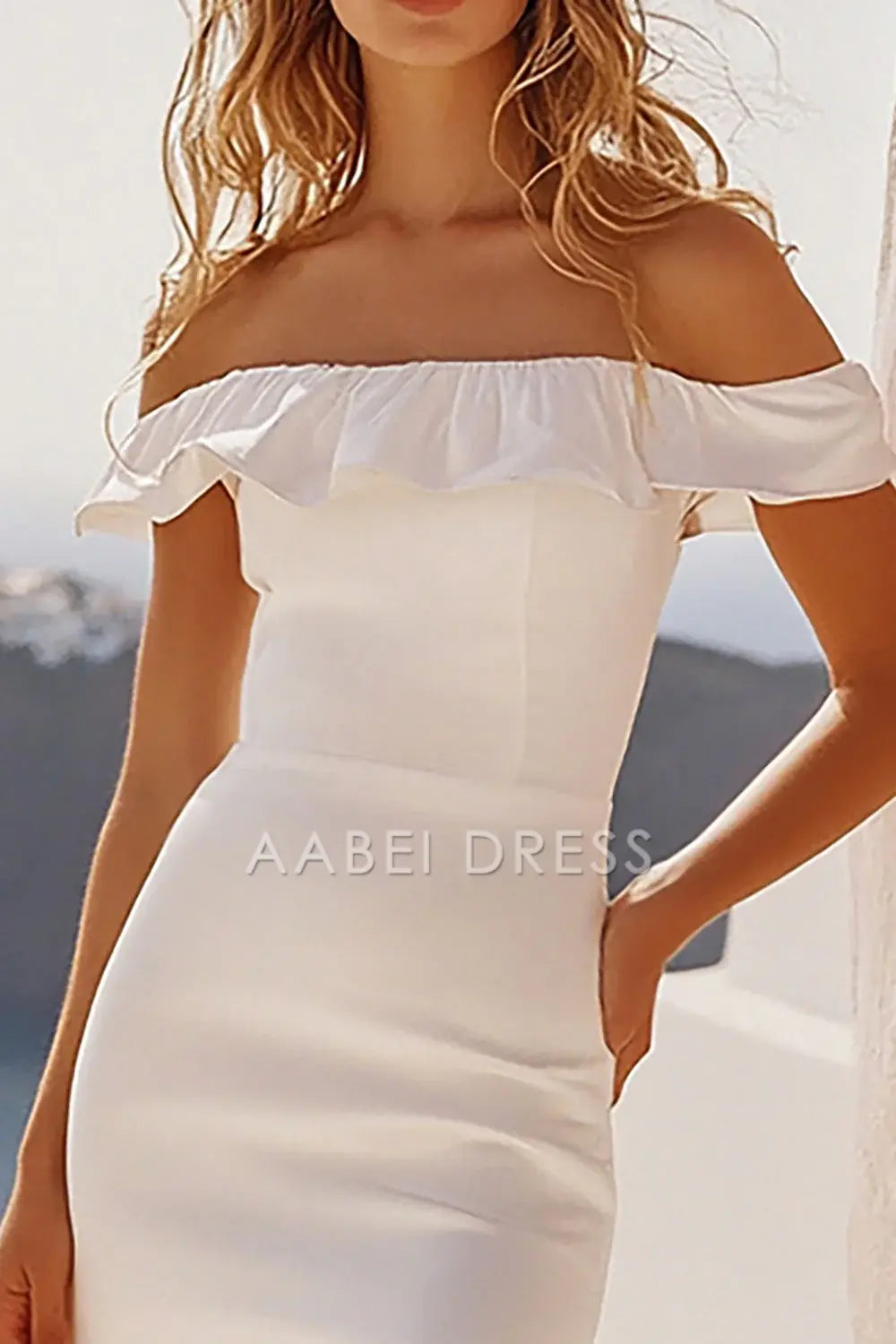 AABEI DRESS Hot Sale Homecoming Dress Sheath Off The Shoulder Ruched Fashion Mini Graduation Dress