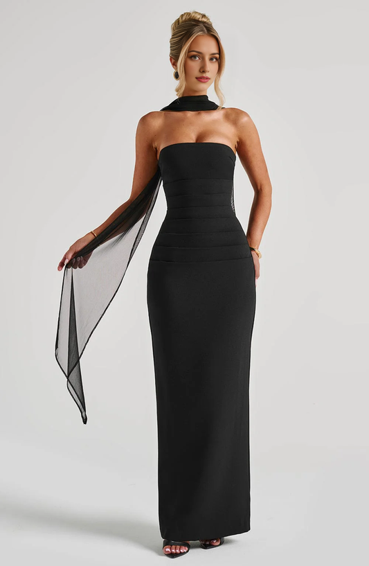 Formal Wear Dresses Bridesmaid Dresses Strapless Pleated Split to the Back Cultivate oneself Elegant Dresses Wedding Guests Dresses