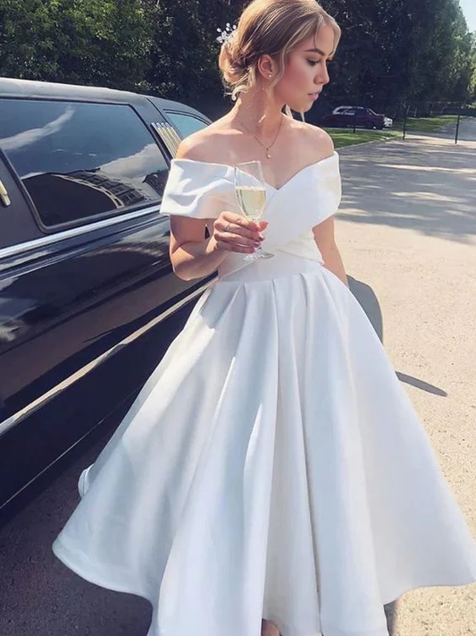 Wedding Dress A Line Off The Shoulder Elegant Simple Formal Dresses