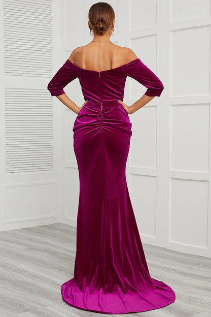 Mother of the Bride Dress Mermaid Off the Shoulder with Split Front