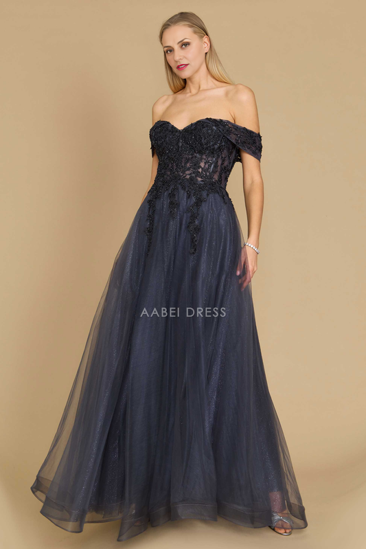 AABEI DRESS Formal Wear Dresse Gorgeous A Line Off Shoulder Sweetheart Neckline Sparkling Elegant Long Mother Of The Bride Dress