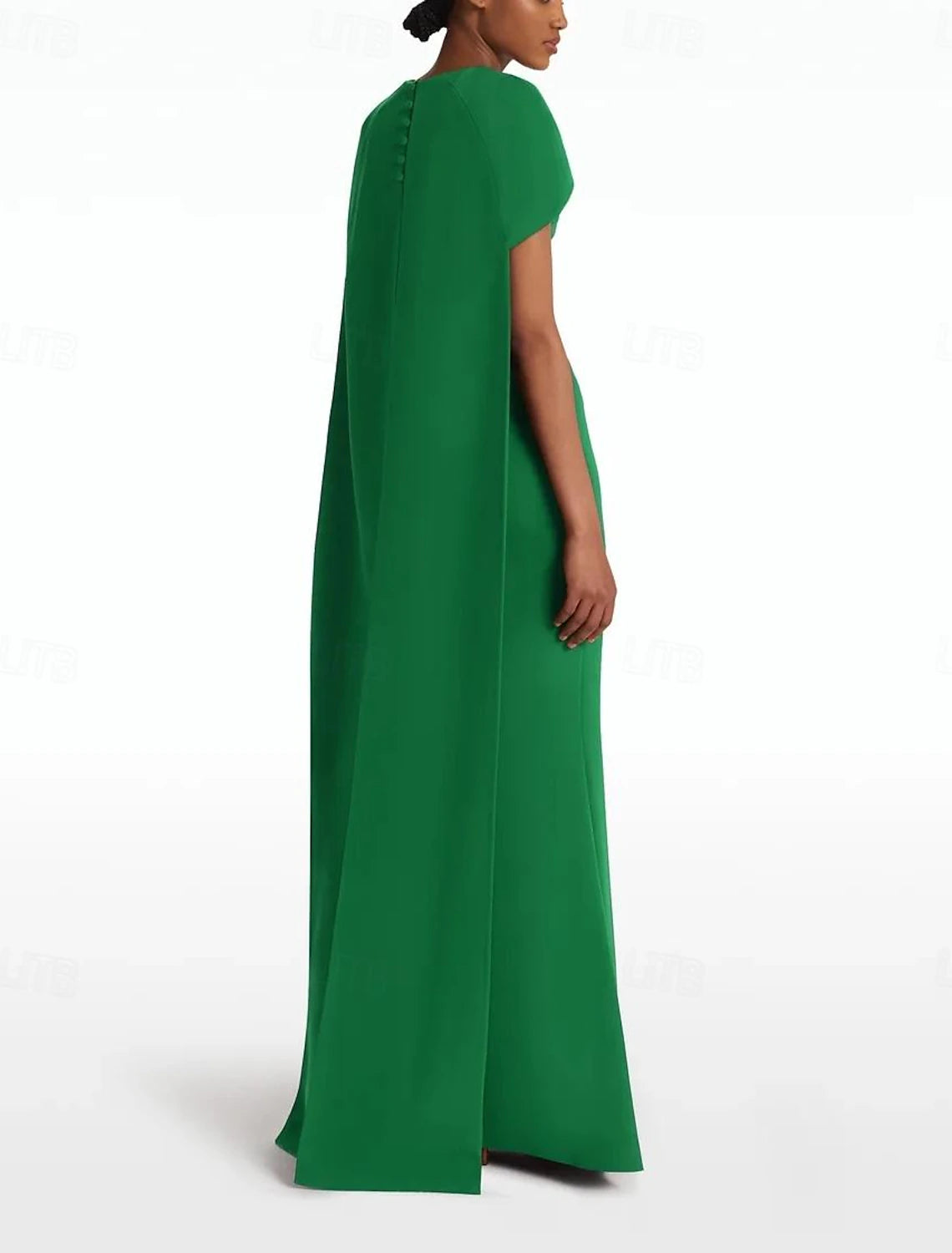 Formal Train Sleeveless Jewel Neck Stretch Crepe with Bow(s) Evening Gown Elegant Dress