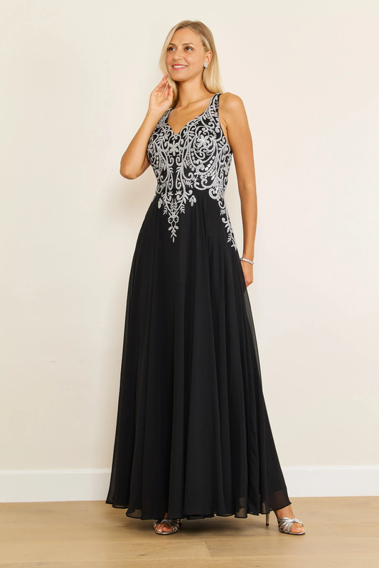 AABEI DRESS Formal Wear Dresse Elegant V Neck Lace Applique Plus Size Long Mother Of The Bride Dress