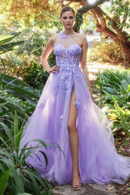 AABEI DRESS Hot Sale Prom Dress Exquisite One Shoulder Sleeveless Applique Side Fork Fantastic Long Evening Dress