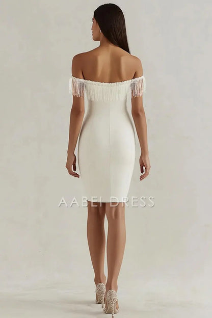 AABEI DRESS Hot Sale Homecoming Dress Bodycon Strapless Fringes Fashion Short Graduation Dress