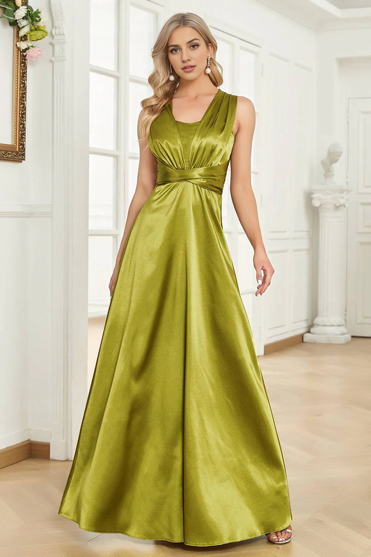 AABEI DRESS Hot Sale Prom Dress Elegant A Line Halter Pleated Sleeveless Long Party Dress