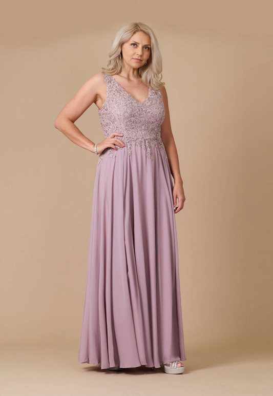 AABEI DRESS Formal Wear Dresse Fashion A Line V Neck Lace Applique Plus Size Exquisite Long Mother Of The Bride Dress
