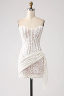 AABEI DRESS Hot Sale Homecoming Dress Classy Strapless Lace Lace-Up Back Short Graduation Dress