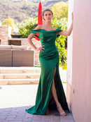Evening Dress Mermaid Off-the-Shoulder Pleated Side Fork Elegant Fashion Sweep Train Formal Women's Dresses