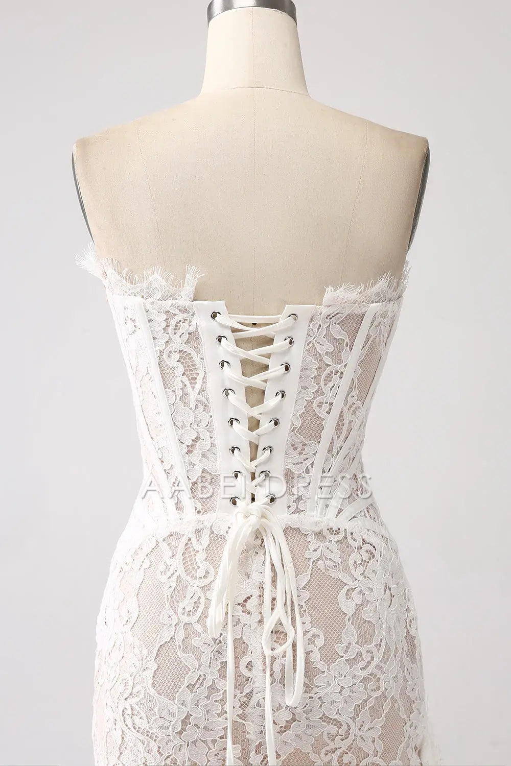 AABEI DRESS Hot Sale Homecoming Dress Classy Strapless Lace Lace-Up Back Short Graduation Dress