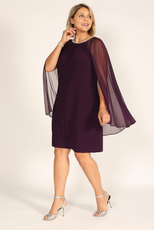 AABEI DRESS Formal Wear Dresse Exquisite Round Neck Short Plus Size Cape Dress Simple Mother Of The Bride Dress