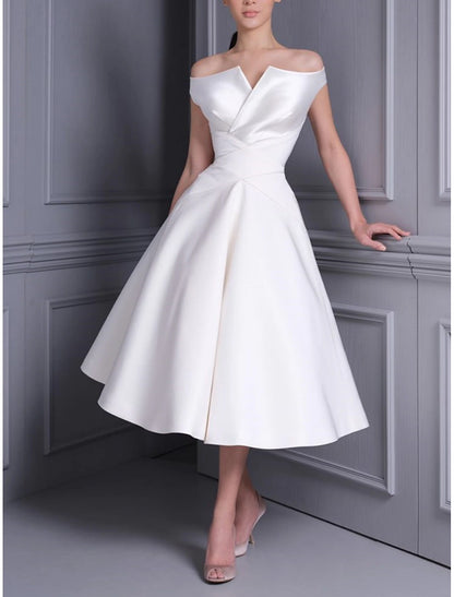 Simple Wedding Dresses Mature Wedding Dresses Sheath / Column V Neck Sleeveless Knee Length Chiffon Bridal Gowns