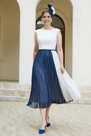 Fall November December Wedding Guest Dress A-Line Chiffon Pleated Tea-Length Mother of the Groom / Bride Dresses