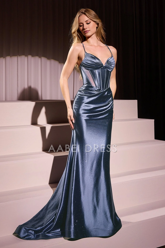 AABEI DRESS Hot Sale Prom Dress Fashion Mermaid Spaghetti Strap Sweetheart Backless Sheer Side Cutouts Exquisite Long Evening Dress