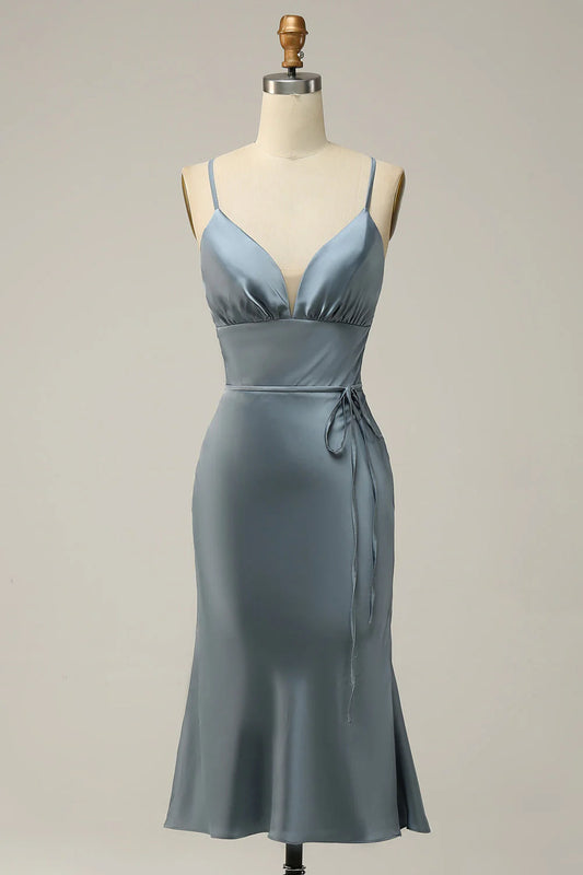 AABEI DRESS Hot Sale Prom Dress Simple Sheath Spaghetti Strap Sweetheart Short Skirt Formal Dress