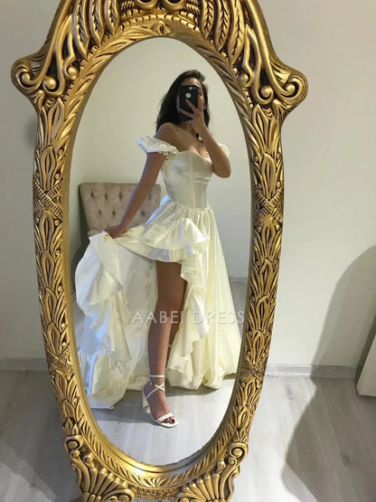 AABEI DRESS Party Dress Elegant A-line Corset Ruffles On The Sides Princess Floor Length Exquisite Prom Dress