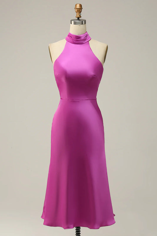 AABEI DRESS Hot Sale Prom Dress Fashion Sheath Halter Neck Open Back Short Skirt Simple Formal Dress