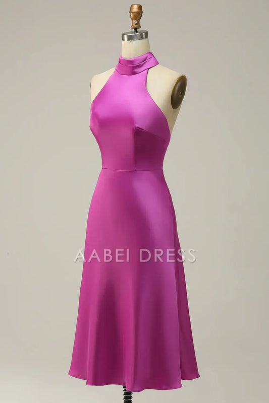 AABEI DRESS Hot Sale Prom Dress Fashion Sheath Halter Neck Open Back Short Skirt Simple Formal Dress