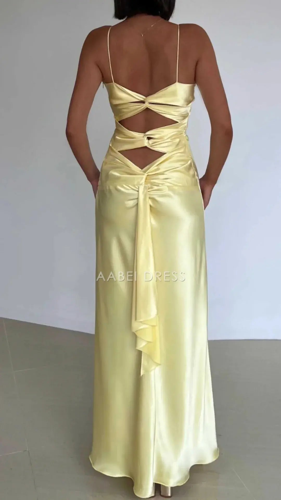AABEI DRESS Prom Dress V Neck Spaghetti Strap Sheath Long Exquisite Charming Dress