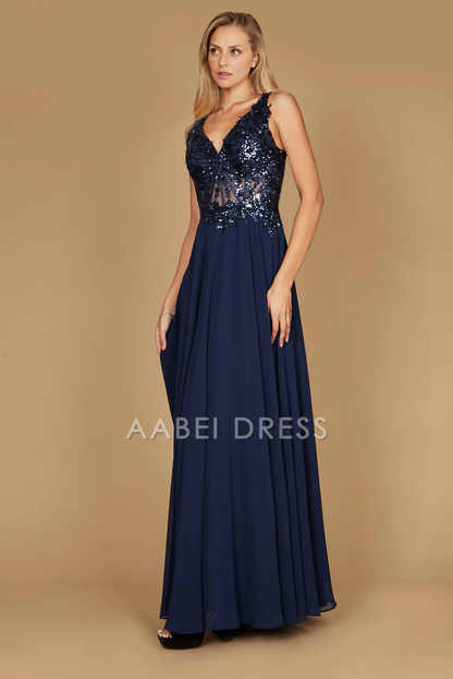 AABEI DRESS Formal Wear Dresse Elegant A Line V Neck Sleeveless Long Mother Of The Bride Dress