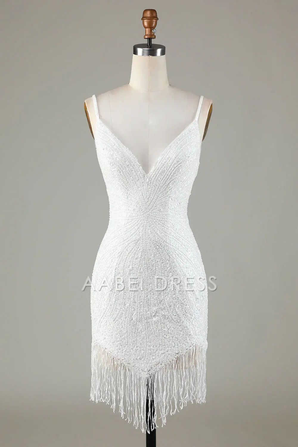 AABEI DRESS Hot Sale Homecoming Dress Sparkly Bodycon Spaghetti Straps Lace-Up Back Beading Fashion Short Graduation Dress