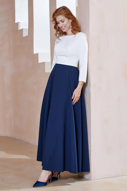 Fall November December Wedding Guest Dress A-Line Long Sleeves Tea-Length Dress Mother of the Groom/Bride Dresses