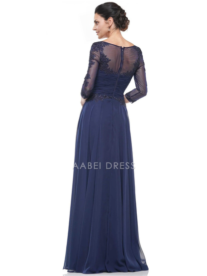 AABEI DRESS Formal Wear Dresse A Line V Neck Lace Sheer 3/4 Sleeves Exquisite Long Mother Of The Bride Dress