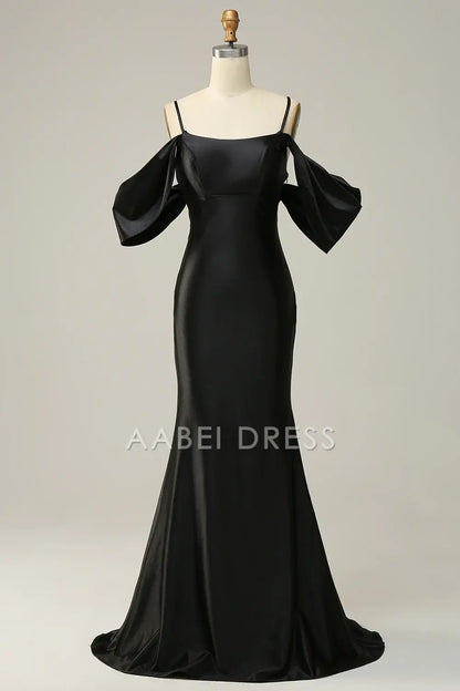 AABEI DRESS Hot Sale Prom Dress Charming Mermaid Cold Shoulder Spaghetti Strap Backless Fashion Long Party Dress