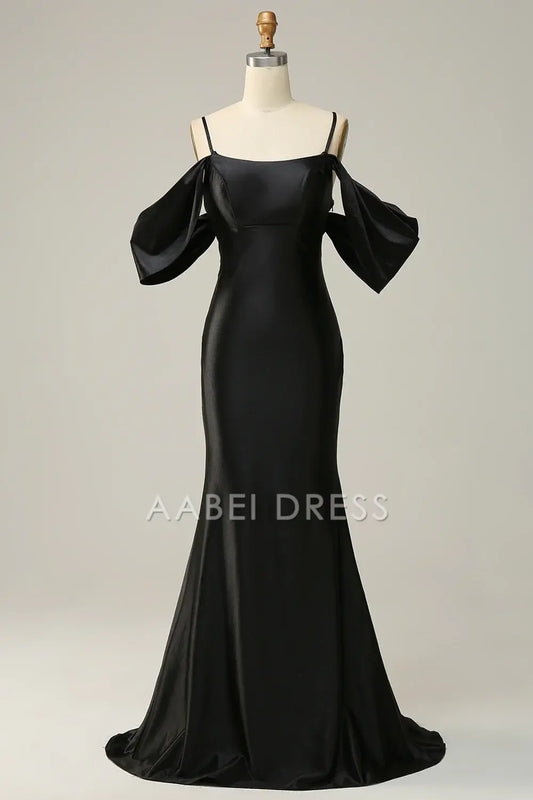 AABEI DRESS Hot Sale Prom Dress Charming Mermaid Cold Shoulder Spaghetti Strap Backless Fashion Long Party Dress