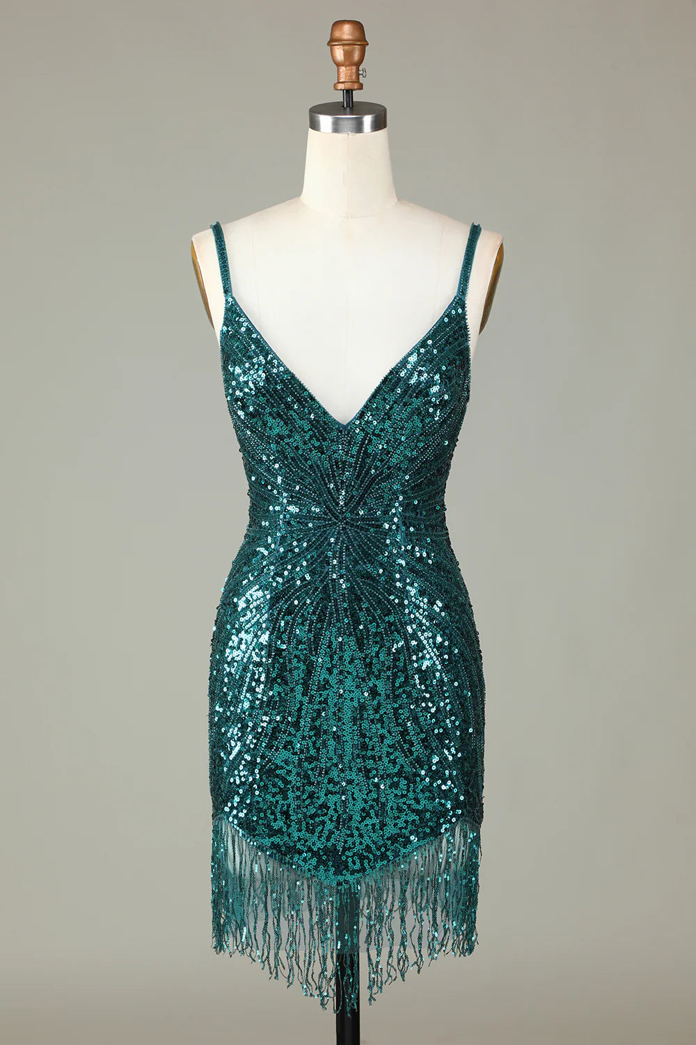 AABEI DRESS Hot Sale Homecoming Dress Sparkly Bodycon Spaghetti Straps Lace-Up Back Beading Fashion Short Graduation Dress