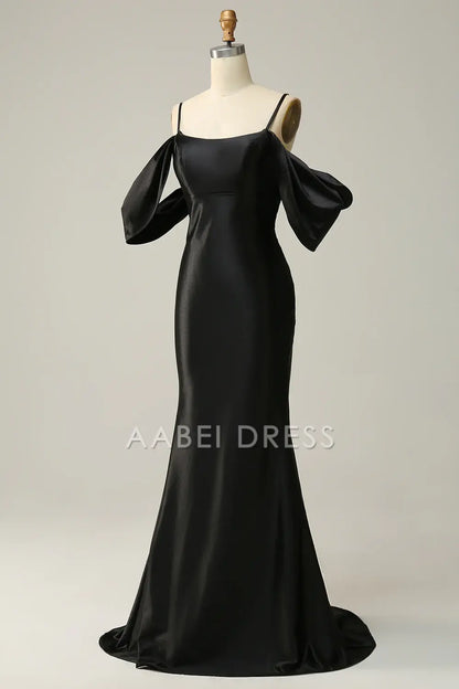 AABEI DRESS Hot Sale Prom Dress Charming Mermaid Cold Shoulder Spaghetti Strap Backless Fashion Long Party Dress