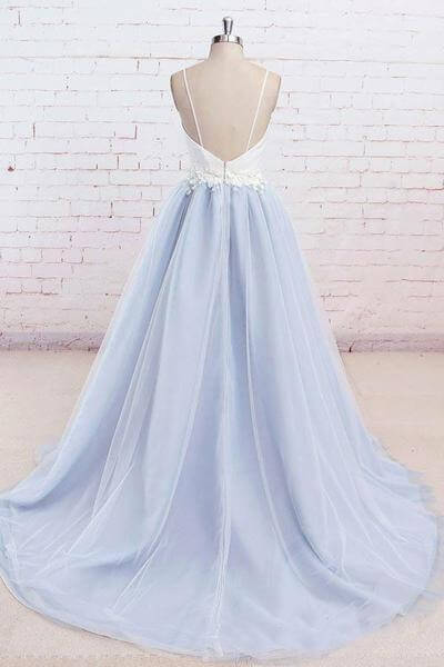 A Line  Spaghetti Straps  Sweetheart Long Evening Dresses Prom Dresses