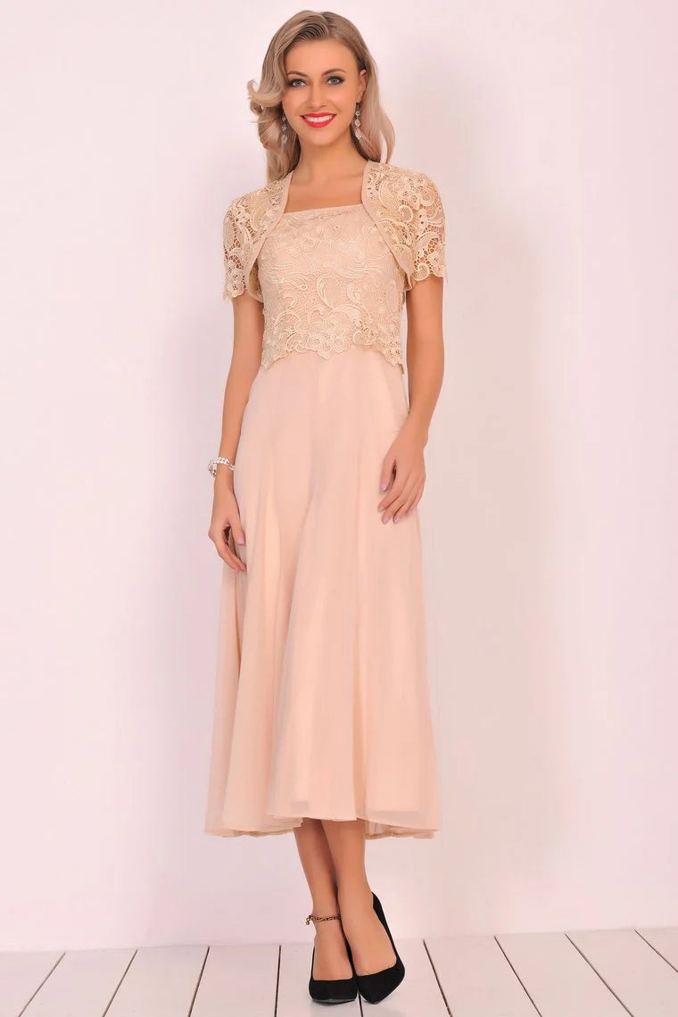 Chiffon&Lace With Jacket Mother of the Bride Dresses