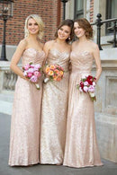 Bridesmaid Dress Sequin Sweetheart Strapless Long