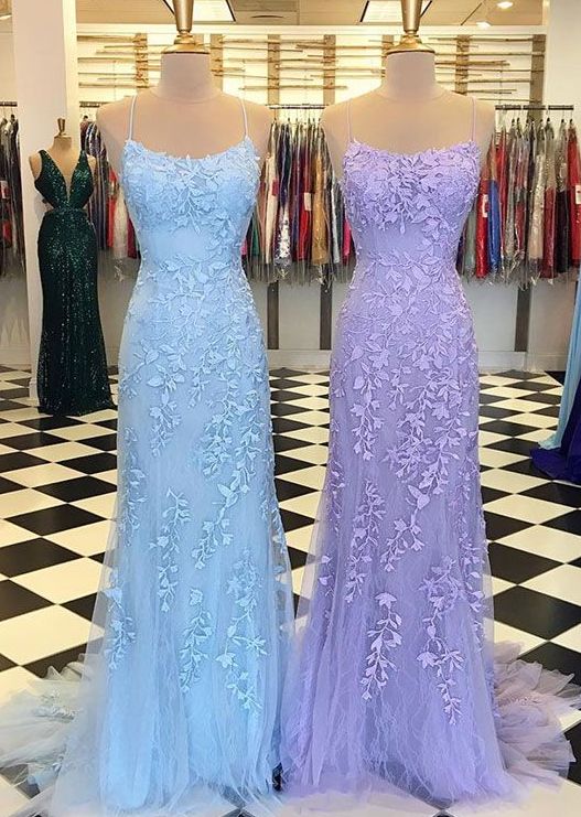 Prom Dresses Elegant Spaghetti Straps Mermaid Backless Pageant