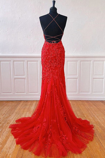 Prom Dresses Elegant Spaghetti Straps Mermaid Backless Pageant