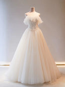 Formal Long Dress Wedding Party Dress Unique Strapless Tulle Wedding Dress