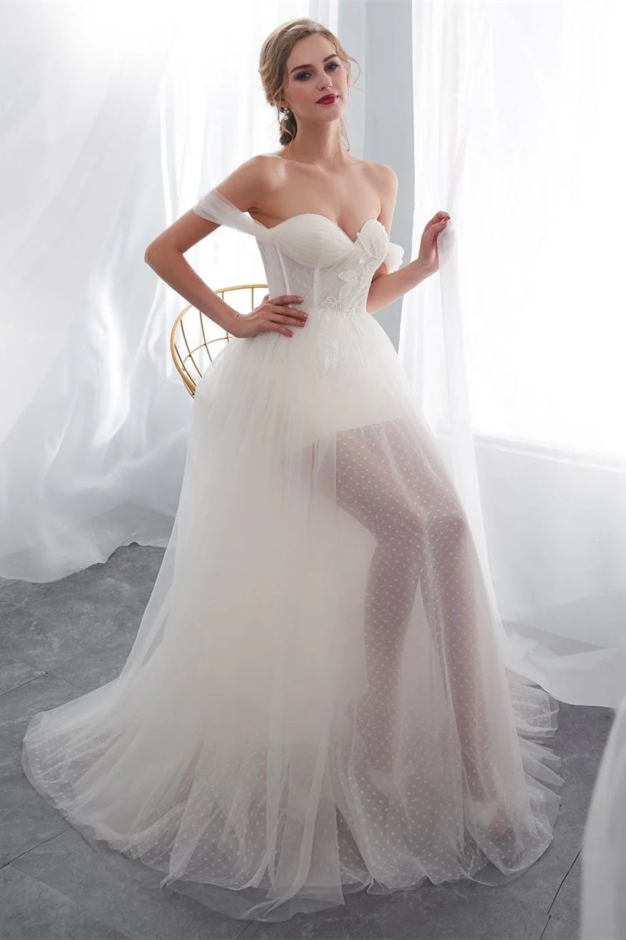 Off The Shoulder Tulle Wedding Dresses