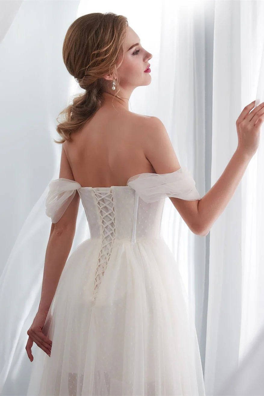 Off The Shoulder Tulle Wedding Dresses