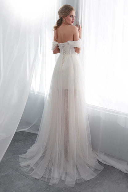 Off The Shoulder Tulle Wedding Dresses