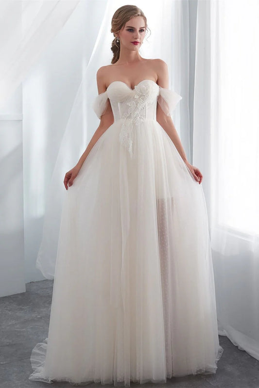 Off The Shoulder Tulle Wedding Dresses