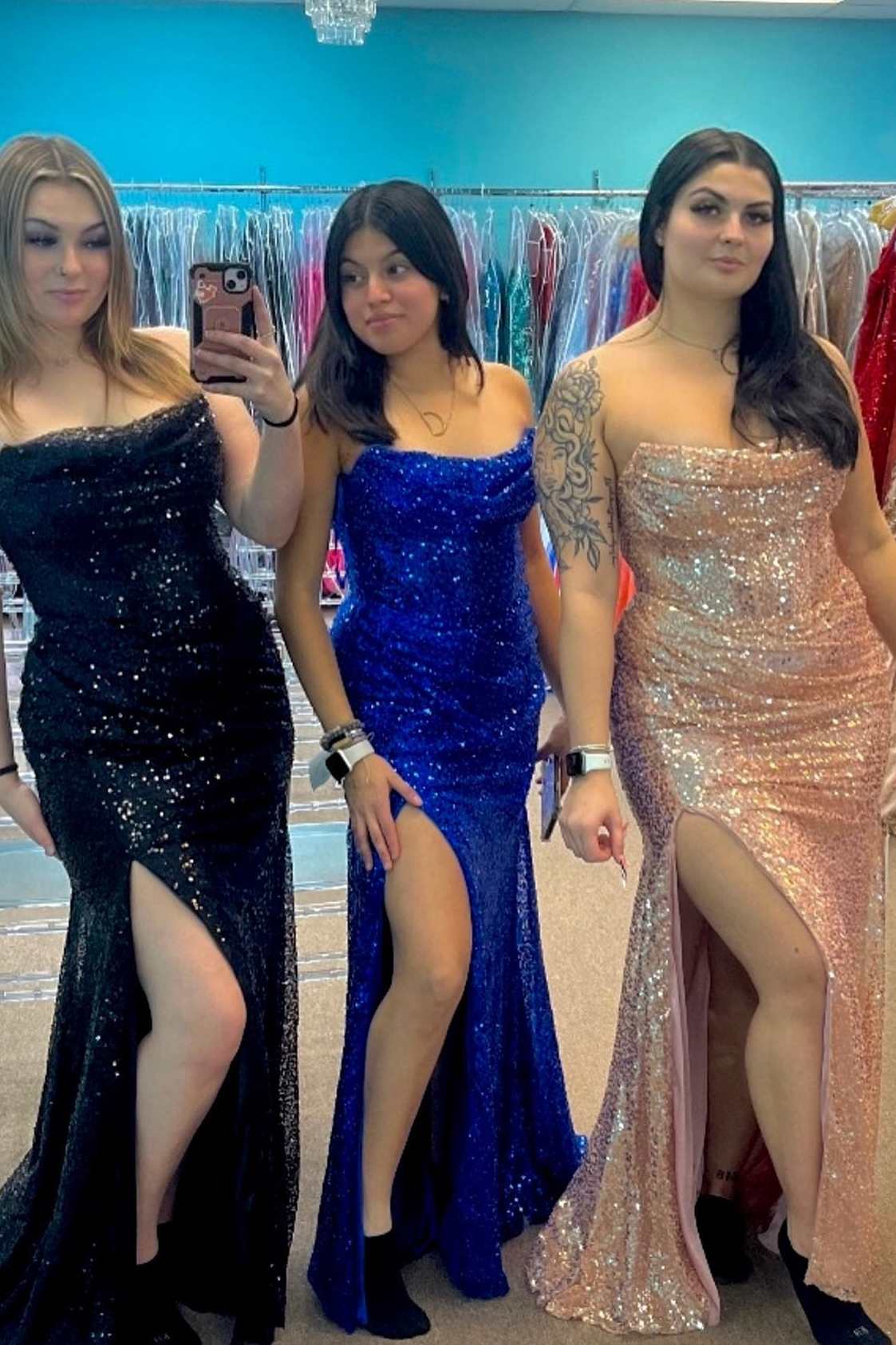 Plus Size Prom Dress Sequins Strapless Mermaid Long with Slit