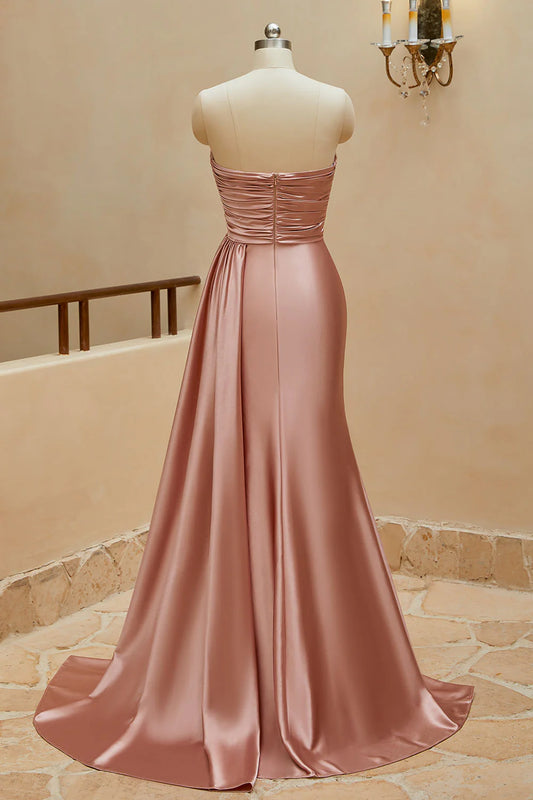 Prom Dresses Mermaid Sweetheart Satin Split with Attached Train