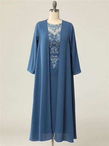 Mother Of The Bride Dresses Lace Navy Blue With Jacket Cap Sleeves