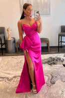 Prom Dresses Strapless Satin Floor Length  With